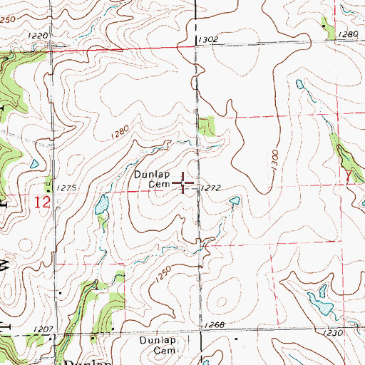 Topographic Map of Dunlap African American Cemetery, KS