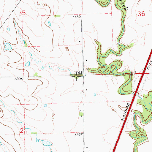 Topographic Map of Township of Fremont, KS