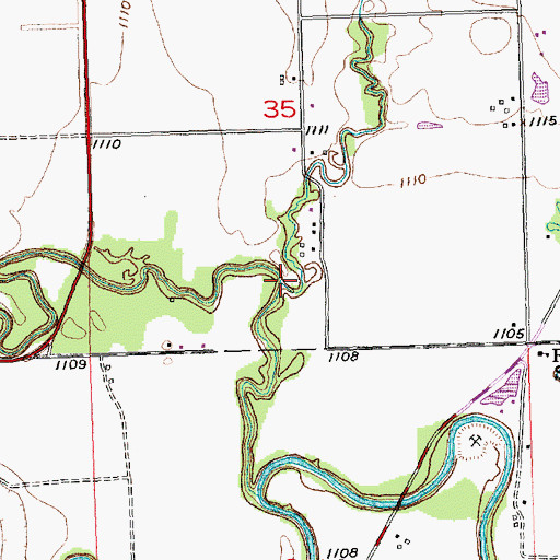 Topographic Map of Taylor Creek, KS