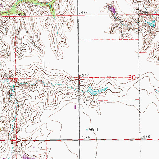 Topographic Map of Sunny Slope School, KS