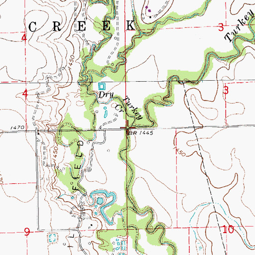 Topographic Map of Dry Turkey Creek, KS