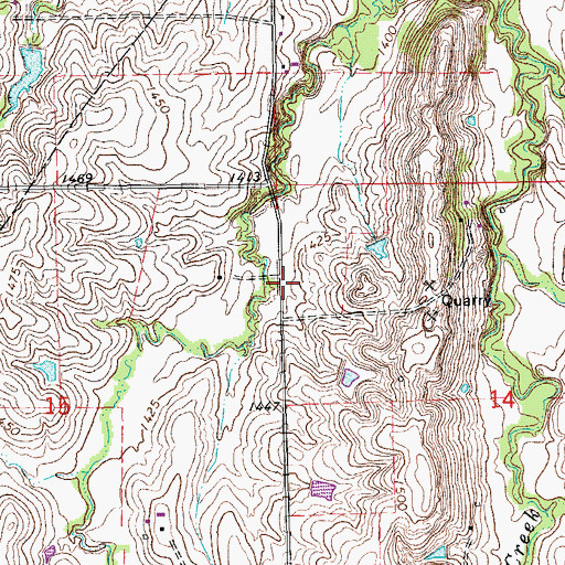 Topographic Map of North Diamond Community Hall, KS