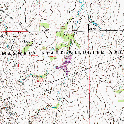 Topographic Map of Maxwell State Game Refuge, KS