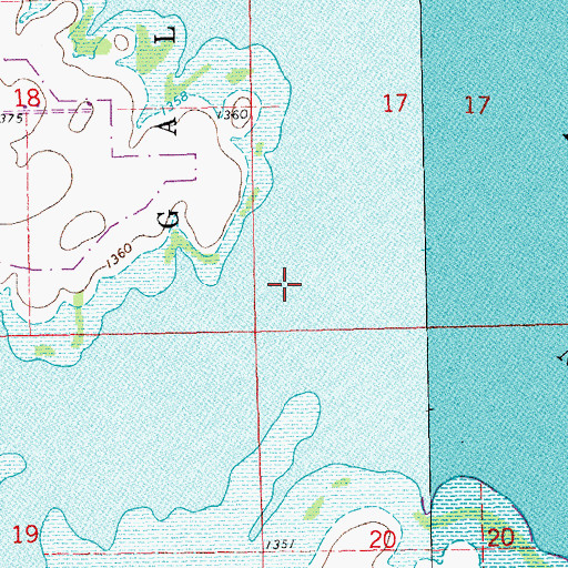 Topographic Map of French Creek, KS