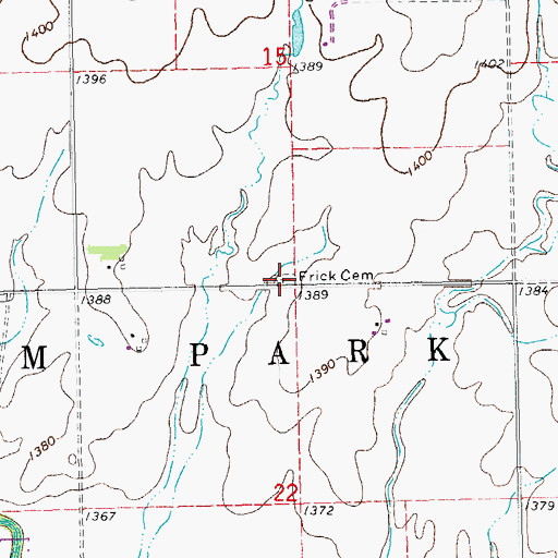 Topographic Map of Frick Cemetery, KS