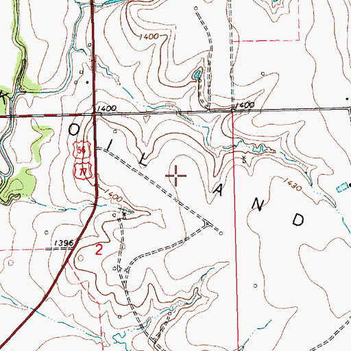 Topographic Map of Lost Creek Oil and Gas Field, KS