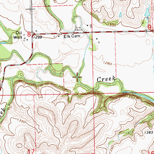 Topographic Map of Stribby Creek, KS