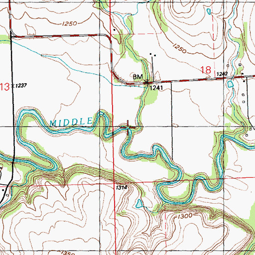 Topographic Map of Collett Creek, KS