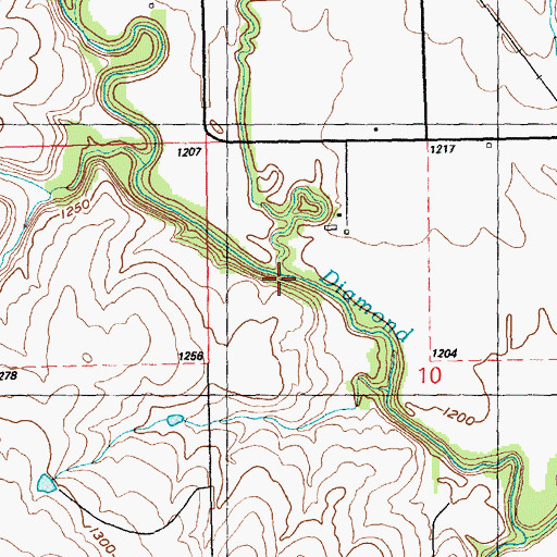 Topographic Map of Gannon Creek, KS