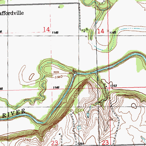 Topographic Map of Bull Creek, KS