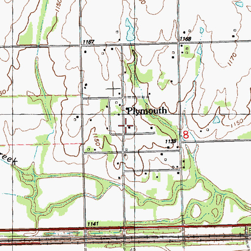 Topographic Map of Plymouth, KS