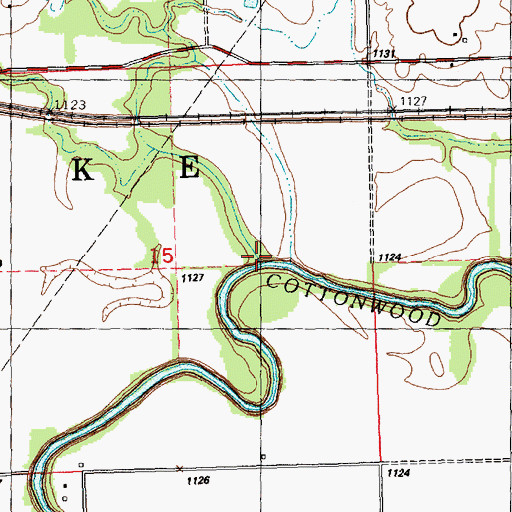 Topographic Map of Ludy Creek, KS