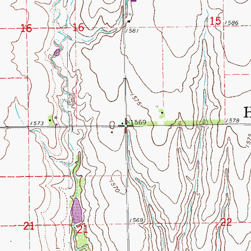 Topographic Map of Township of Hayes, KS
