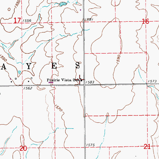 Topographic Map of Prairie Vista School, KS