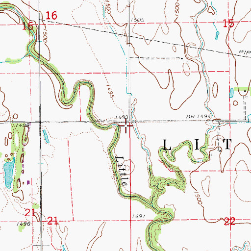 Topographic Map of Township of Little Valley, KS