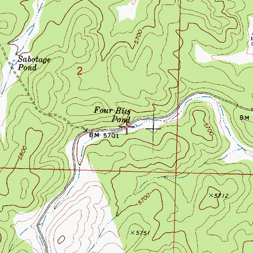 Topographic Map of Four Bits Pond, AZ