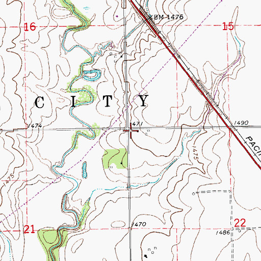Topographic Map of Township of King City, KS