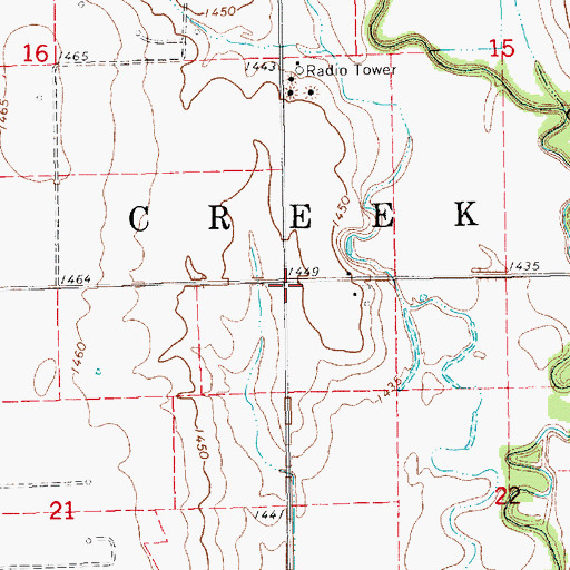 Topographic Map of Township of Turkey Creek, KS