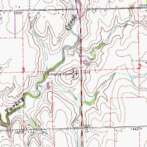 Topographic Map of Empire Cemetery, KS