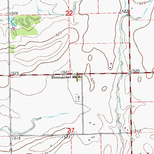 Topographic Map of Emmanuel Bible Church, KS