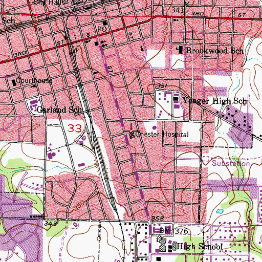Topographic Map of Chester Hospital, AR