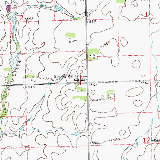 Topographic Map of Spring Valley Mennonite Church, KS