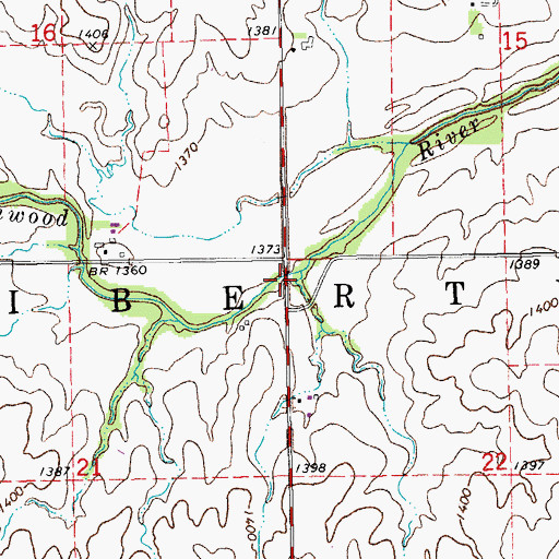 Topographic Map of Township of Liberty, KS