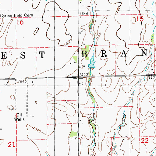 Topographic Map of Township of West Branch, KS