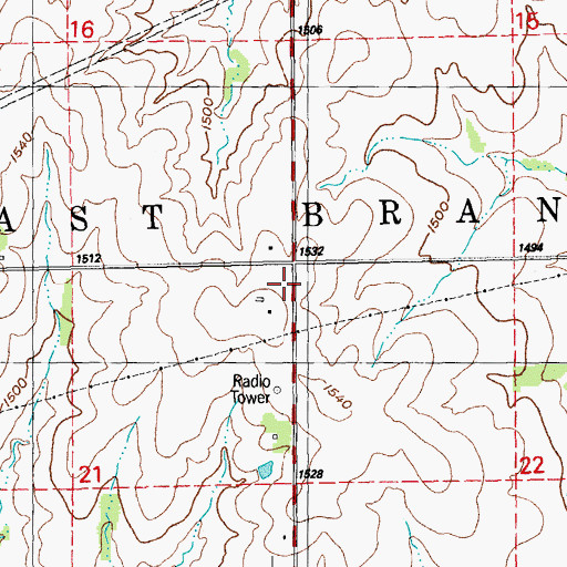 Topographic Map of Township of East Branch, KS