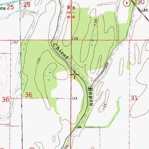 Topographic Map of Chicot Bayou, AR