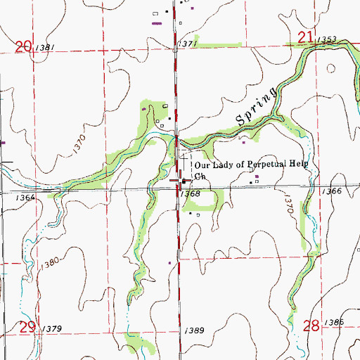 Topographic Map of Our Lady of Perpetual Help Church, KS