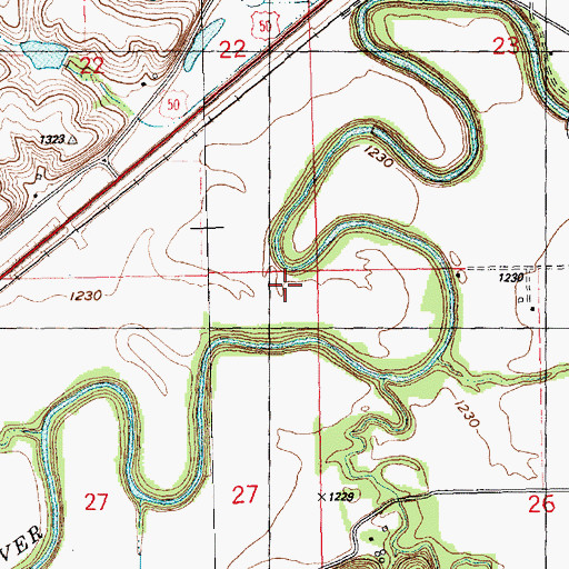 Topographic Map of Township of Cottonwood, KS