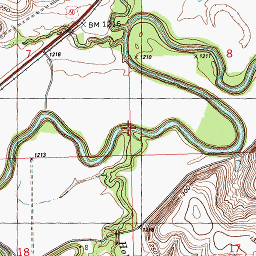 Topographic Map of Holmes Creek, KS