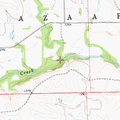 Topographic Map of Den Creek, KS