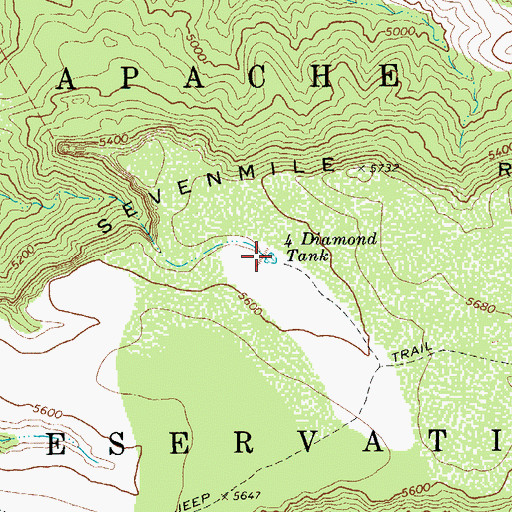 Topographic Map of Four Diamond Tank, AZ