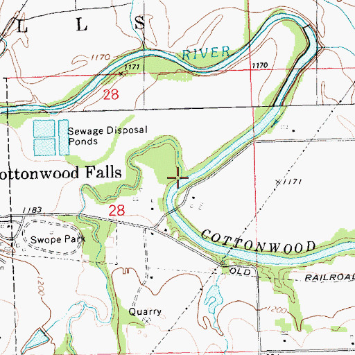 Topographic Map of Buck Creek, KS