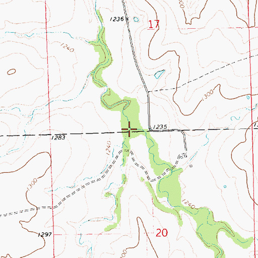 Topographic Map of Little Bloody Creek, KS