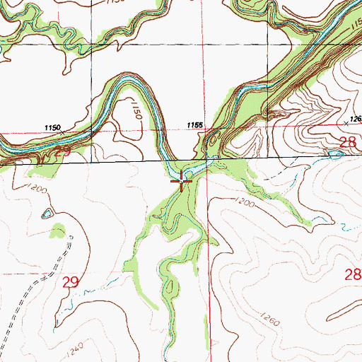 Topographic Map of Spring Creek, KS
