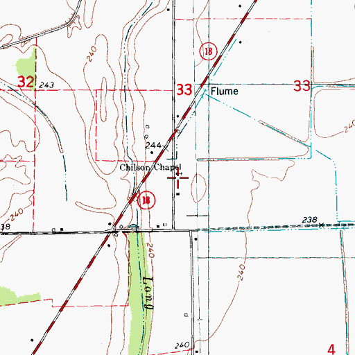 Topographic Map of Chilson Chapel, AR