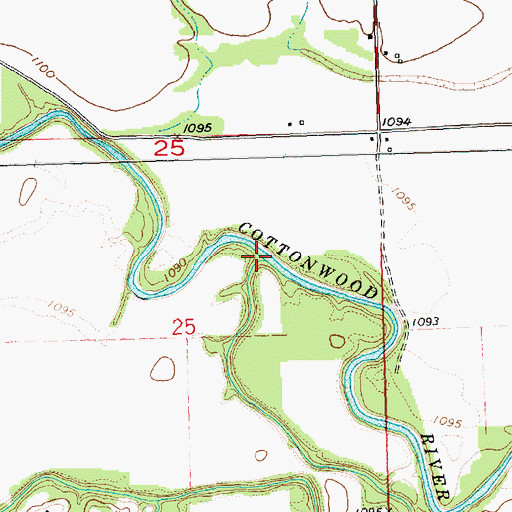 Topographic Map of Dry Creek, KS