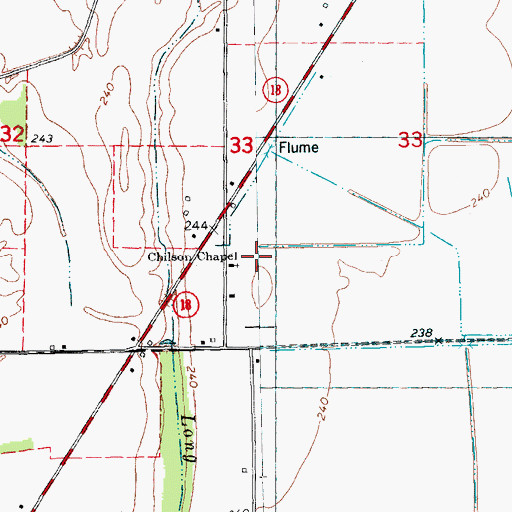 Topographic Map of Chilson Church, AR