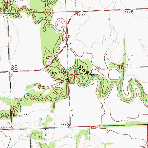Topographic Map of South Eagle Creek, KS