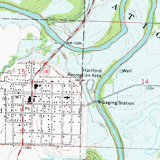 Topographic Map of Hartford Recreation Area, KS