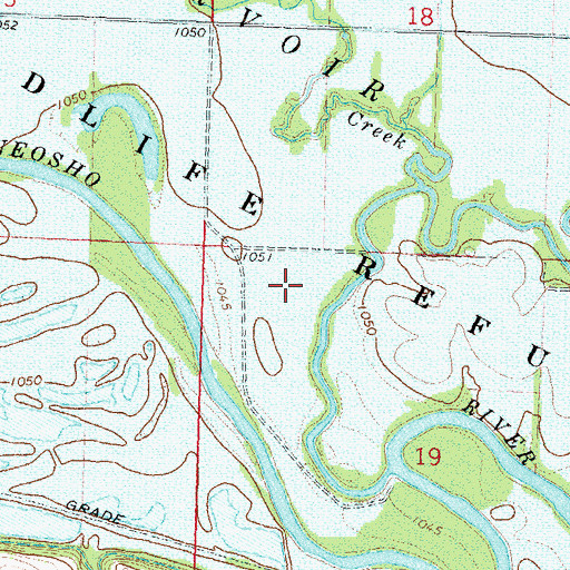 Topographic Map of Flint Hills National Wildlife Refuge, KS