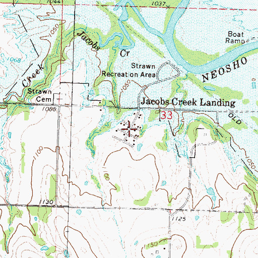 Topographic Map of Jacobs Creek Landing, KS