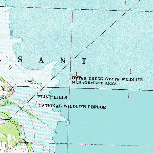 Topographic Map of Otter Creek State Wildlife Management Area, KS