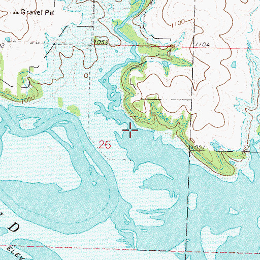 Topographic Map of Kennedy Creek, KS