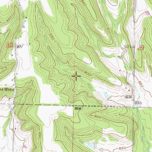 Topographic Map of Hickory Creek, KS