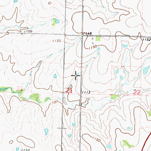 Topographic Map of Township of Ottumwa, KS