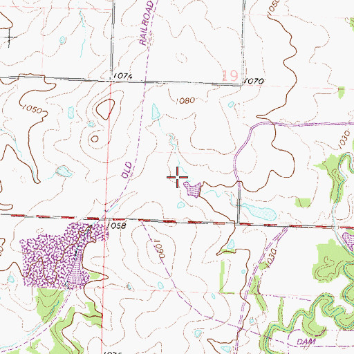 Topographic Map of Township of Hampden, KS